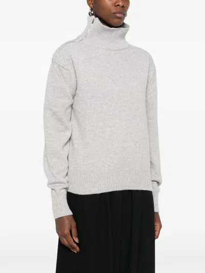 Source Unknown Konny Zipped Sweater In Gray