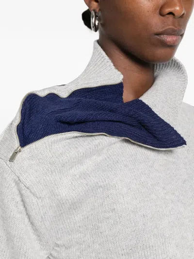 Source Unknown Konny Zipped Sweater In Gray