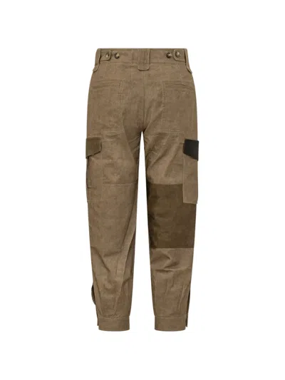Isabel Marant Étoile Renzar Patchwork Cargo Pants In Brown