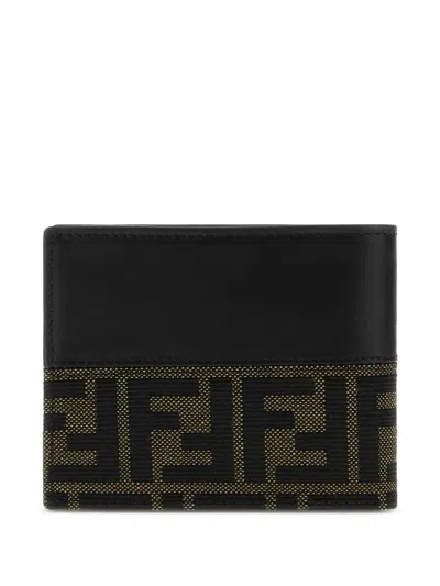 Fendi Ff-jacquard Wallet In Black