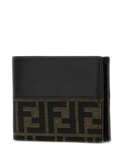 Fendi Ff-jacquard Wallet In Black