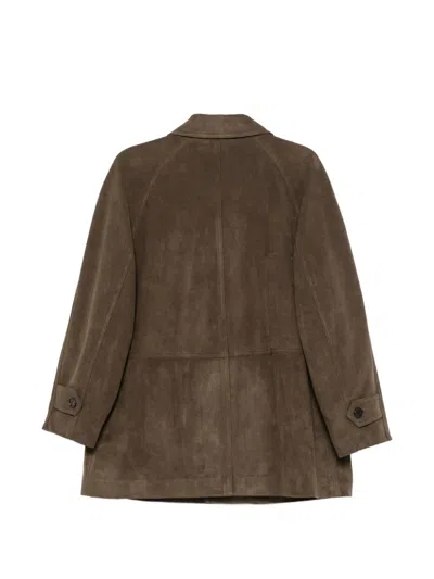 Dunst Raglan-sleeve Button-up Coat In Brown