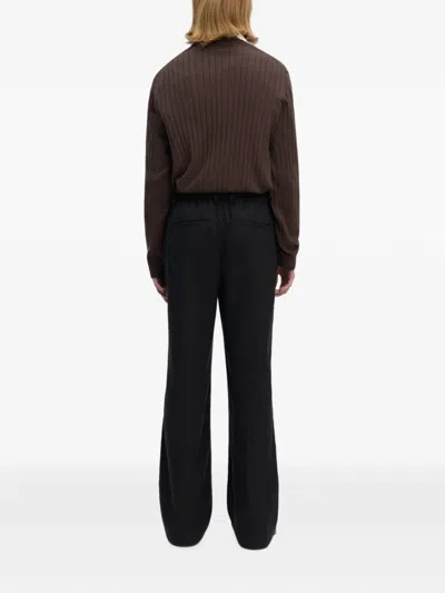 Another Aspect Pinstripe-pattern Trousers In Black