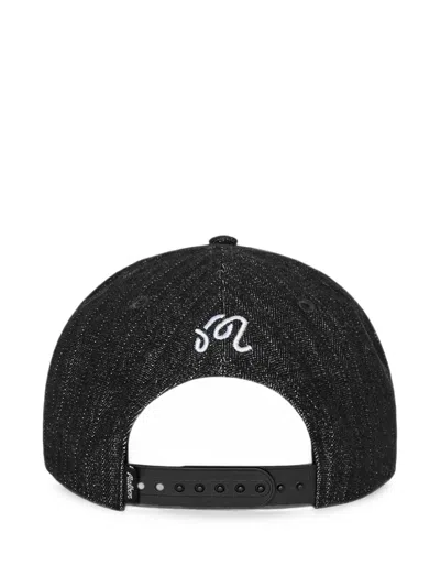 Malbon Foreman Herringbone-pattern Cap In Black