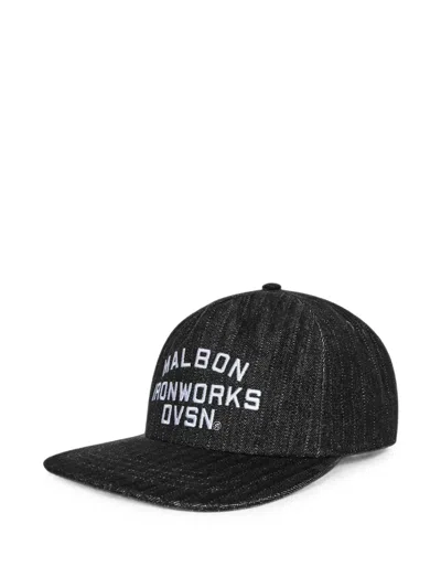 Malbon Foreman Herringbone-pattern Cap In Black