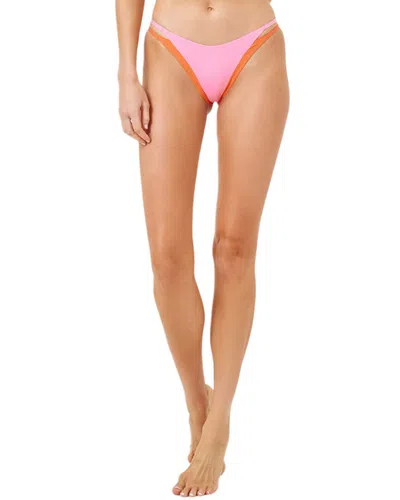 L*space Ribbed Vacay Bikini Bottom In Guava In Multi