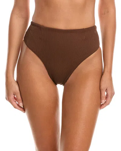 Haight Ribbed Classic Hotpant Bikini Bottom In Brown