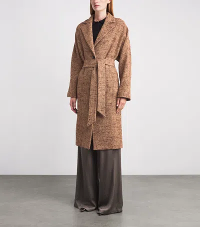 Kiton Wool-alpaca Single-breasted Coat In Brown