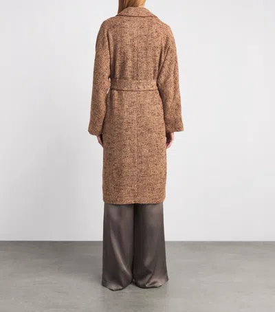 Kiton Wool-alpaca Single-breasted Coat In Brown
