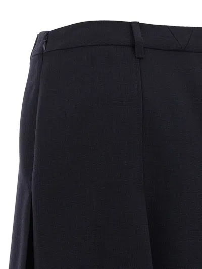 Prada Knee-length Skirt With Multiple Slits And Loops In Blue