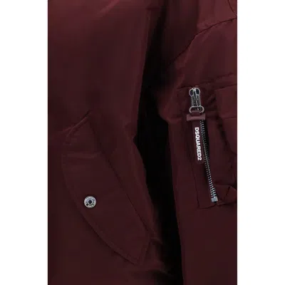 Dsquared2 Bordeaux Nylon Bomber In Bordeaux