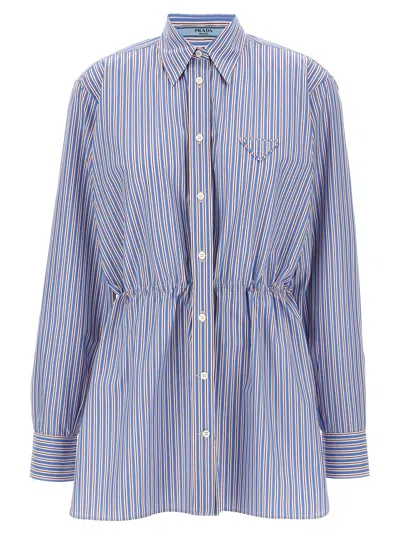 Prada Striped Shirt Shirt And Blouse Multicolor In Multi
