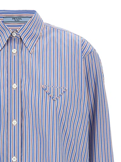 Prada Striped Shirt Shirt And Blouse Multicolor In Multi