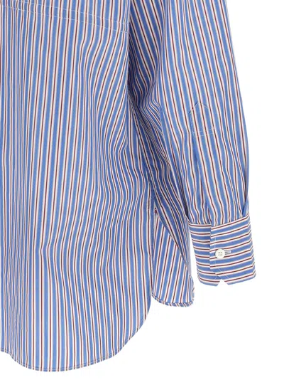 Prada Striped Shirt Shirt And Blouse Multicolor In Multi