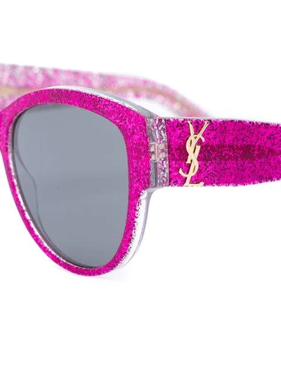Shop Saint Laurent Eyewear Monogram M3 Sunglasses - Pink