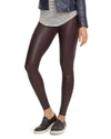 Spanx High-rise Faux-leather Leggings In Wine
