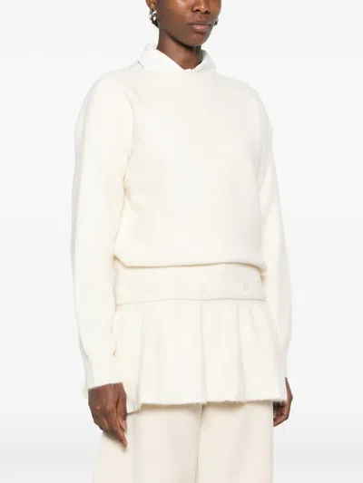Source Unknown Corinth Peplum-details Sweater In White