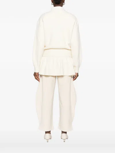 Source Unknown Corinth Peplum-details Sweater In White