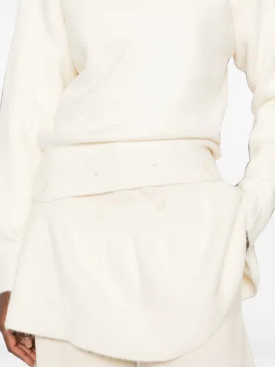Source Unknown Corinth Peplum-details Sweater In White