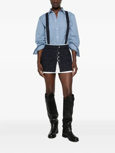 Maje Button-embellished Playsuit In Blue