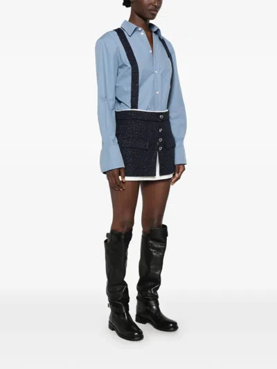 Maje Button-embellished Playsuit In Blue