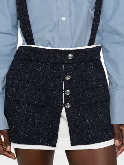 Maje Button-embellished Playsuit In Blue