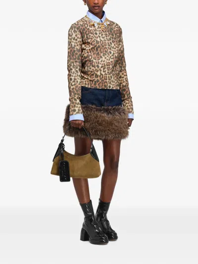 Marc Jacobs Leopard-print Cotton Sweater In Brown