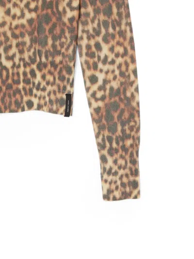 Marc Jacobs Leopard-print Cotton Sweater In Brown