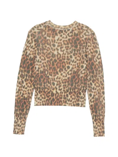 Marc Jacobs Leopard-print Cotton Sweater In Brown