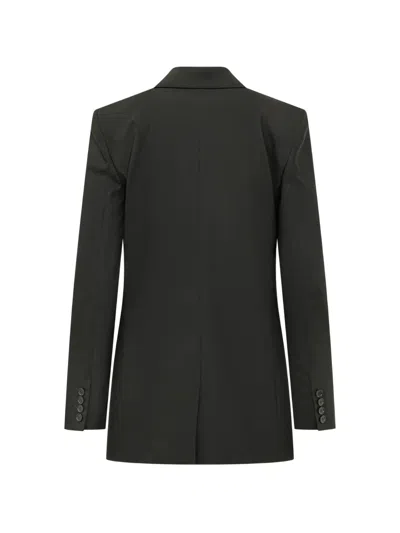 Msgm Double-breasted Peak-lapels Blazer In Black