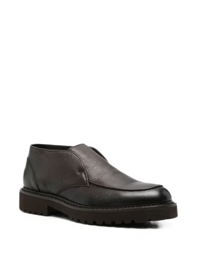 Doucal's Grained Leather Boots In Black