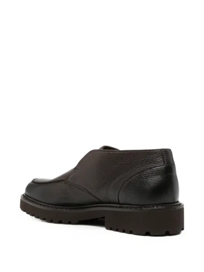 Doucal's Grained Leather Boots In Black