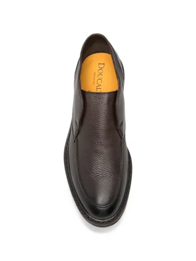 Doucal's Grained Leather Boots In Black