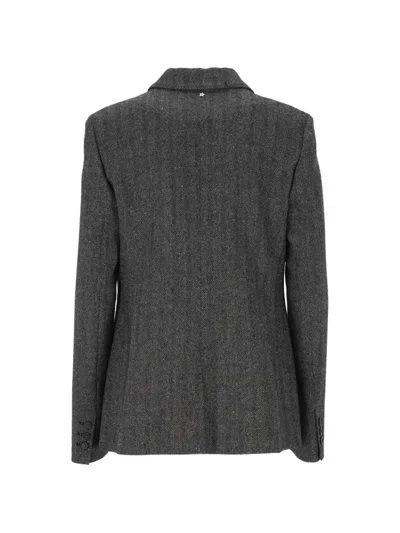 Lorena Antoniazzi Herringbone-pattern Wool-blend Blazer In Multi