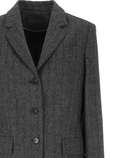 Lorena Antoniazzi Herringbone-pattern Wool-blend Blazer In Multi