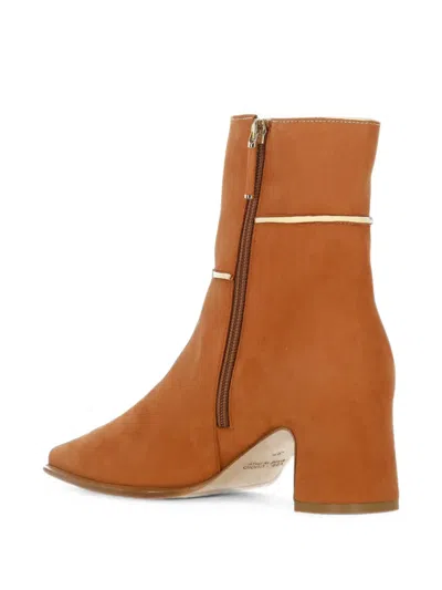 Rodo Piped Square-toe Ankle Boots In Brown