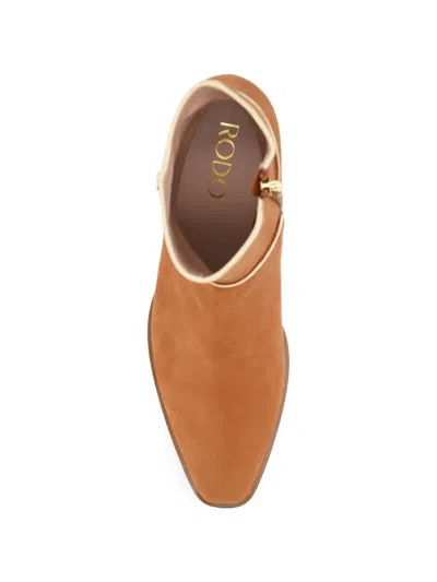 Rodo Piped Square-toe Ankle Boots In Brown