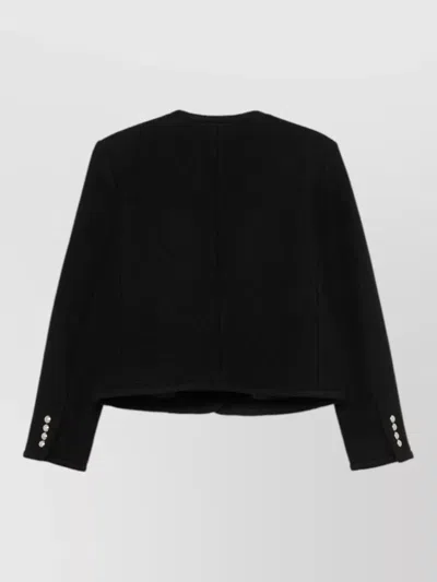 Dunst Wool Tweed Single Breasted Coat In Black