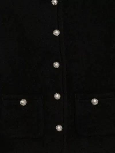 Dunst Wool Tweed Single Breasted Coat In Black