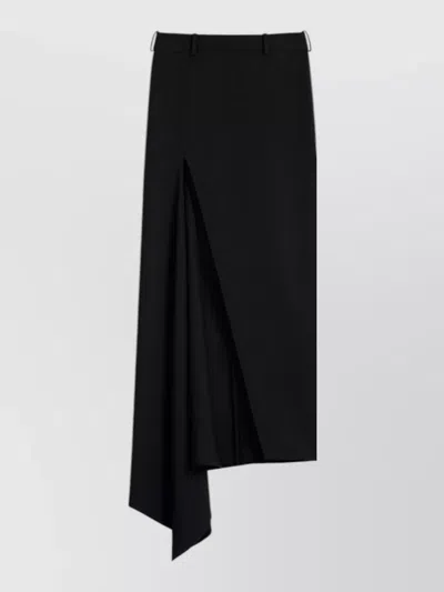 Givenchy Wool Asymmetric Maxi Skirt In Blue