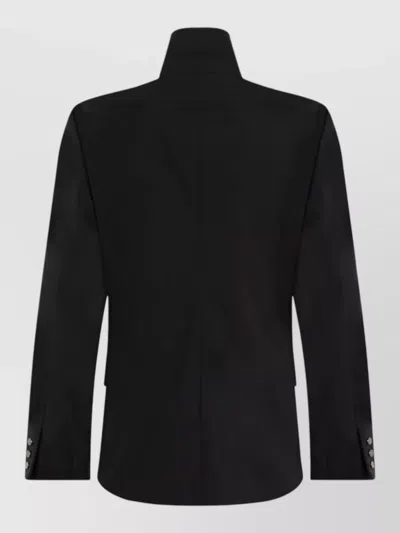 Dolce & Gabbana High-collar Button-front Jacket For Men In Black
