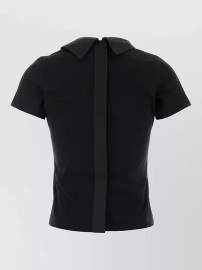 Givenchy High-collar Back-button T-shirt In Black