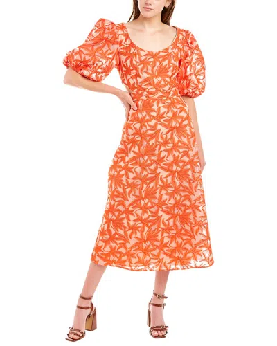 Keepsake Parallel Midi Dress In Orange