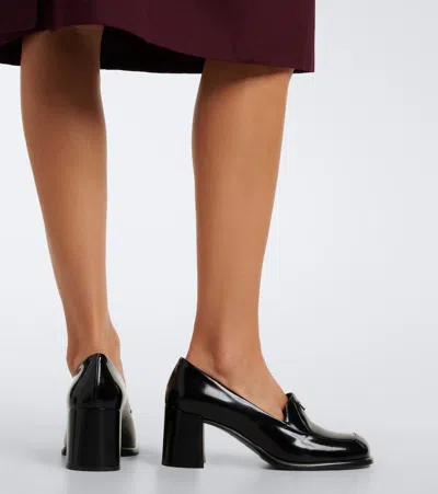 Prada Patent Leather Loafer Pumps In Black