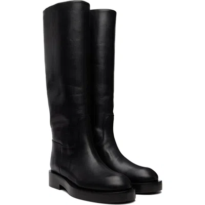 Paris Texas Nappa Leather Flat Ankle Boots With Pull Tab And 20mm Heel In Black