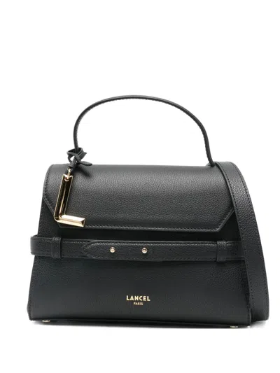 Lancel Top Handle Bucket Bag With Adjustable Strap In Black