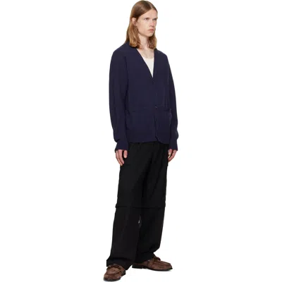 Vowels Black Solid Cargo Pants In Black