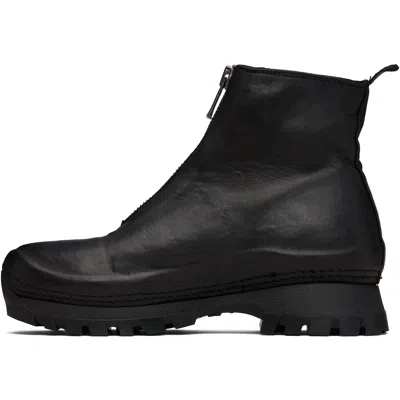 Guidi Black Vs01 Leather Front Zip Ankle Boots In Black