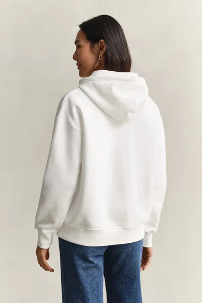 Gant Shield Hoodie In Eggshell