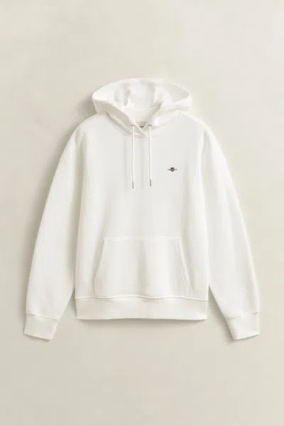 Gant Shield Hoodie In Eggshell
